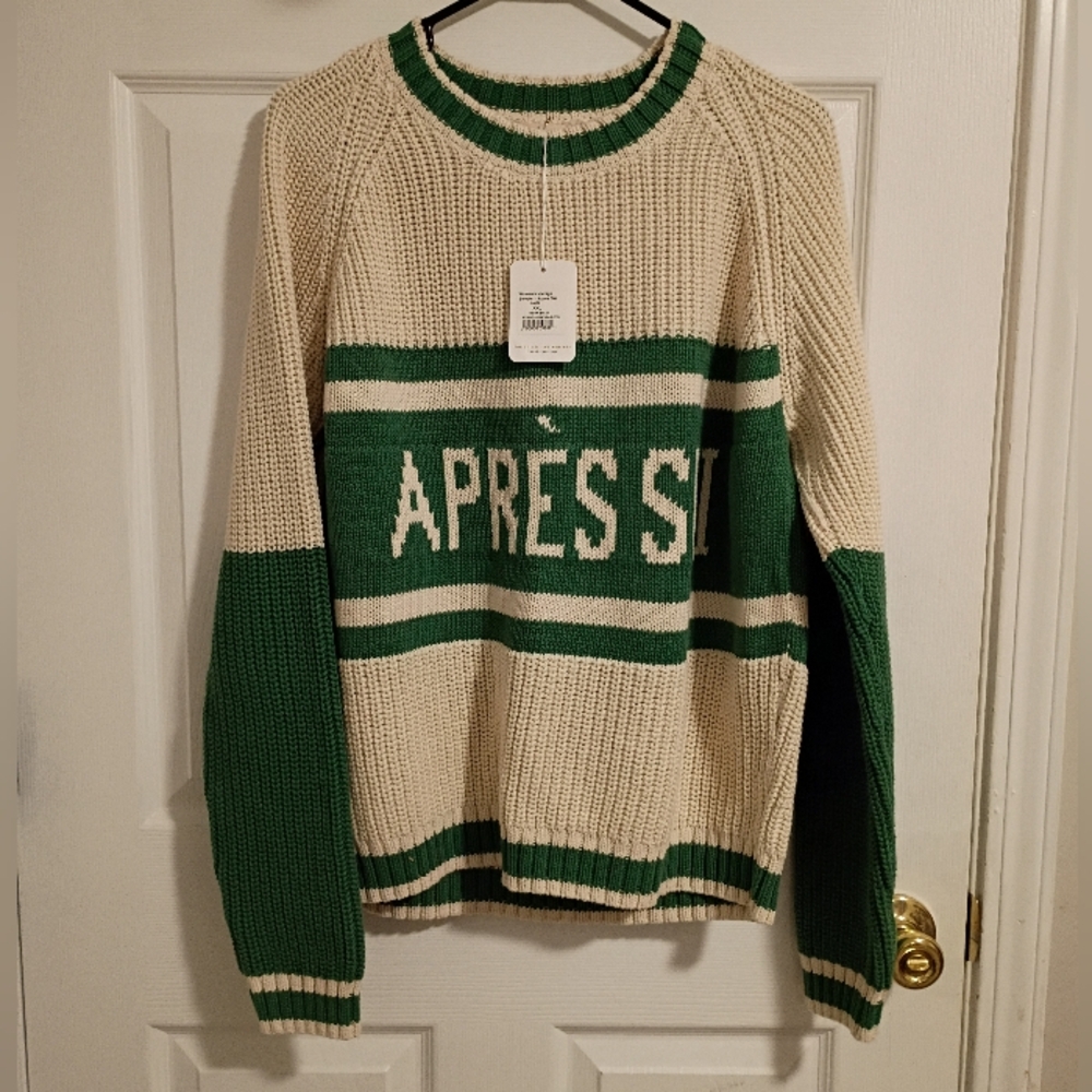 Fin & Vince Chunky Knit " APRES SKI" Sweater XXL NWT